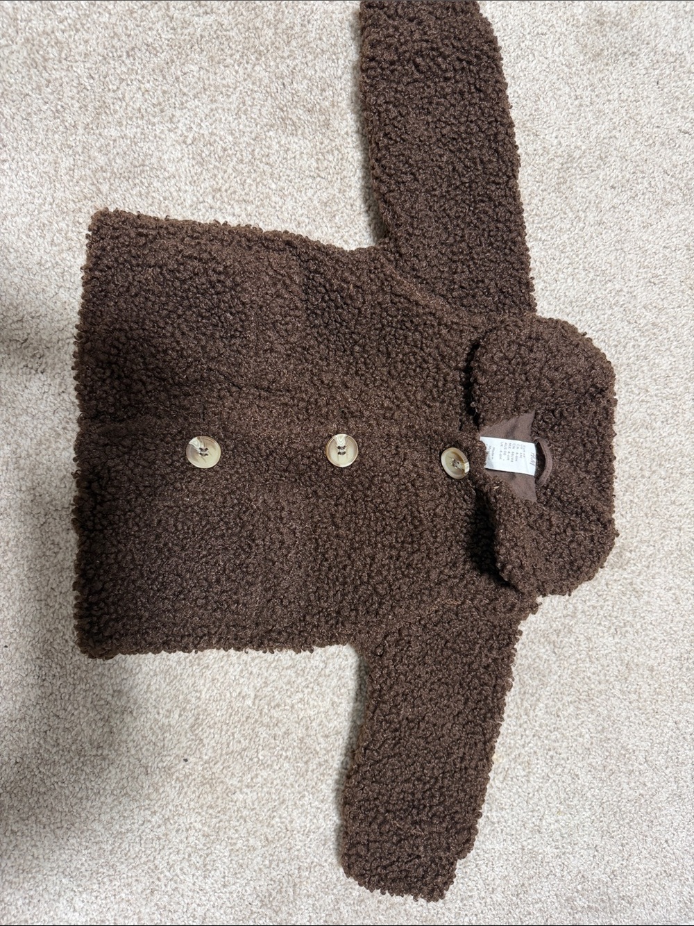 H&M Kids Brown Sherpa Puffer Coat